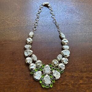 Y2K 925 Sterling Gemstone Bib Necklace 134 g